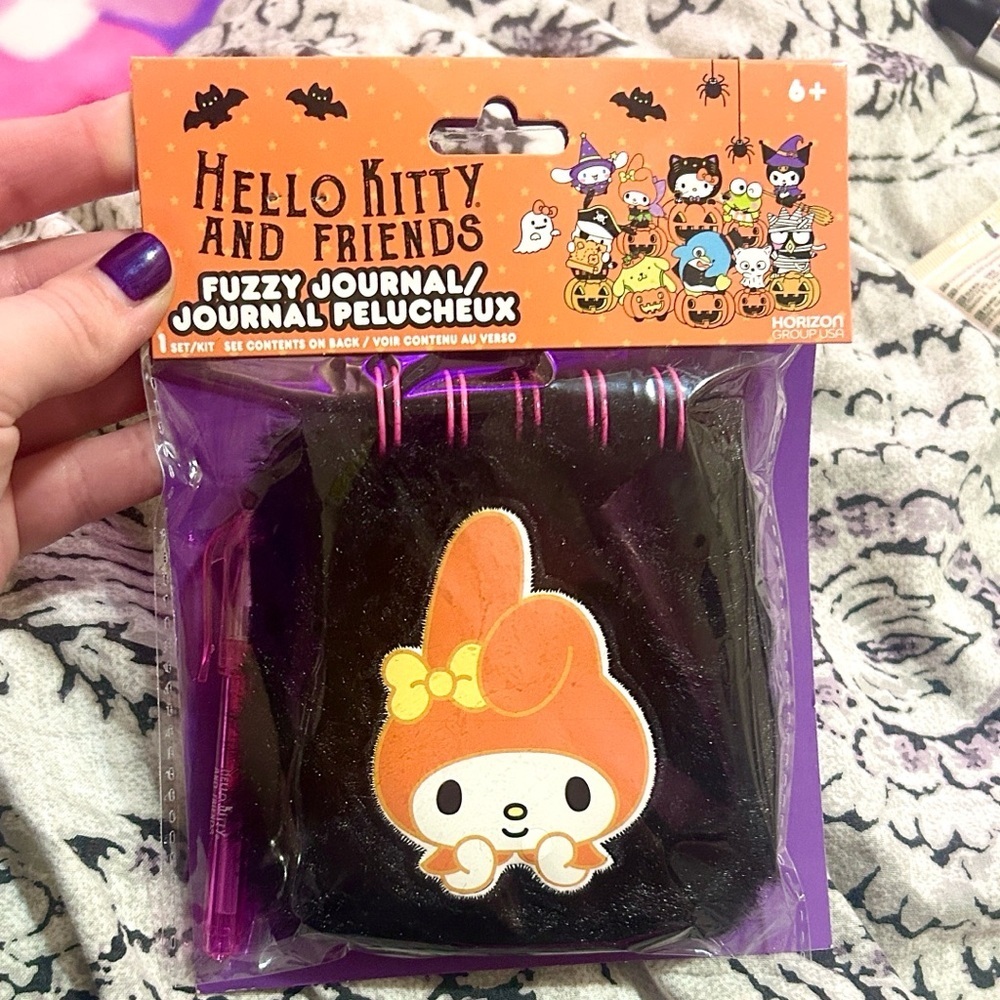 🩵3/$18🩵 Sanrio My Melody Fuzzy Journal Notepad with pink pen spooky goth
